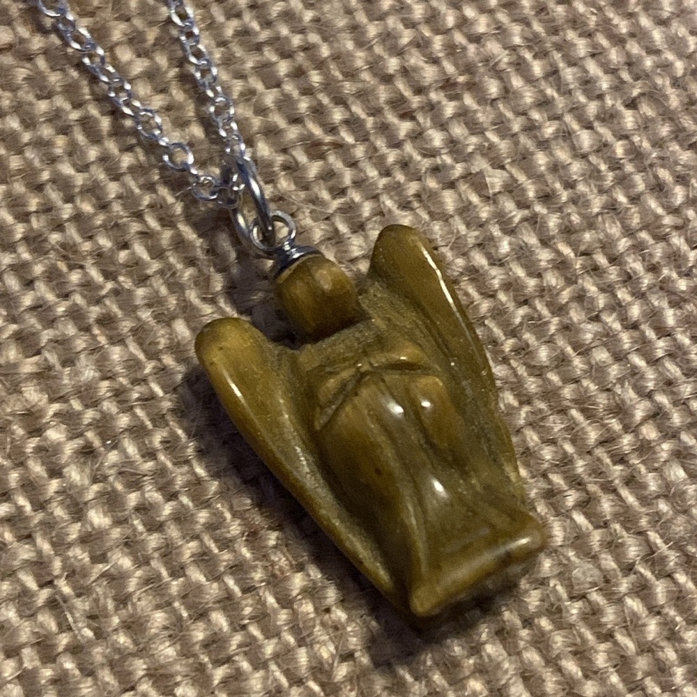 Mini angel tigers eye necklace